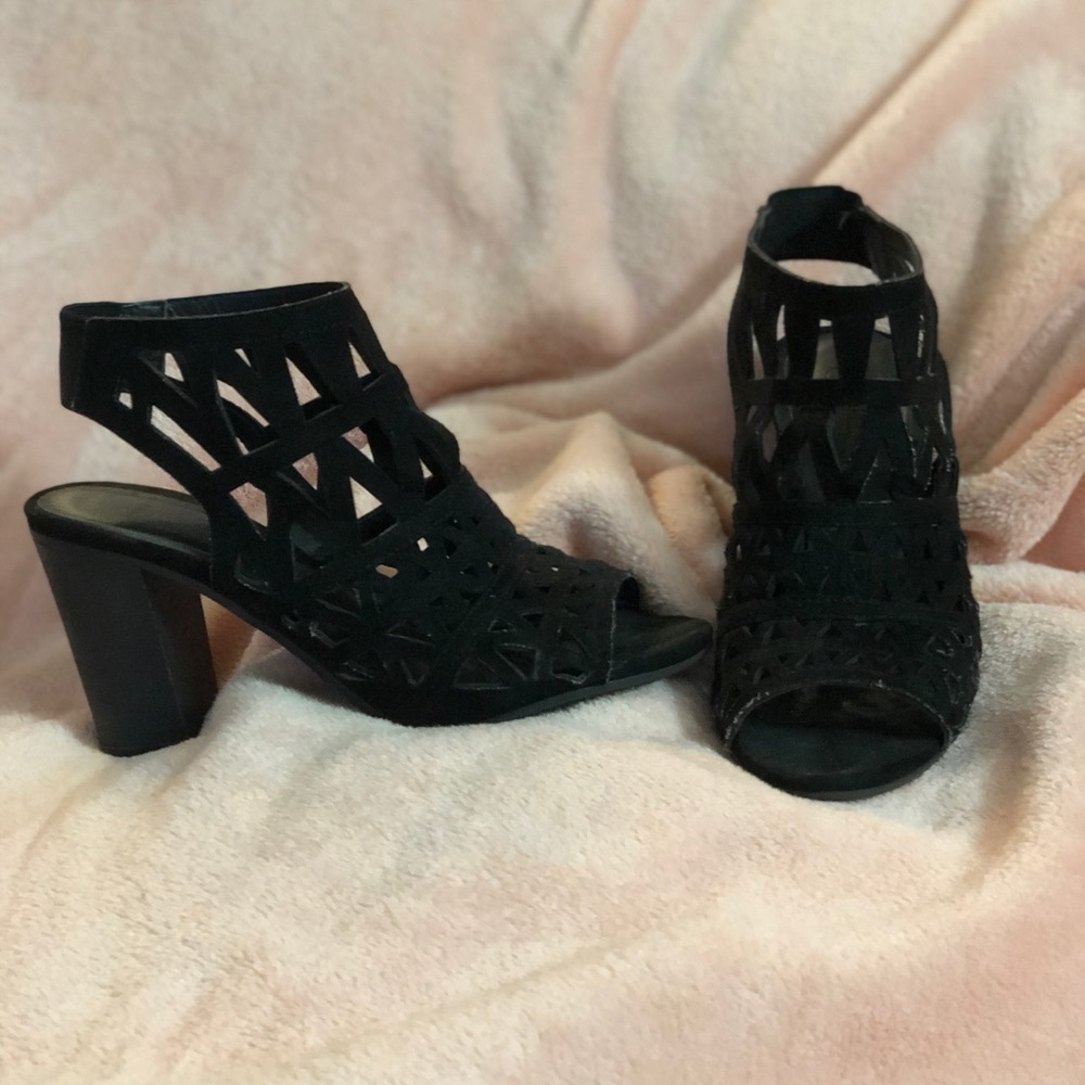 Black chunky heel sandals